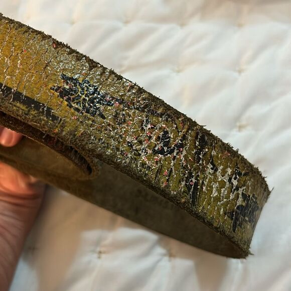 LEATHER ISLAND BY BILL LAVIS PERFECTLY DISTRESSED MEN'S leather belt size 38 - Picture 13 of 13